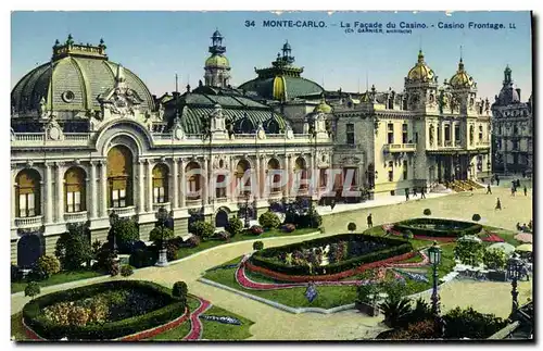 Cartes postales Monaco Monte Carlo La Facade du Casino