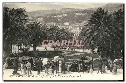 Cartes postales Monaco Monte Carlo Les Jardins Prise de L Entree du Casino