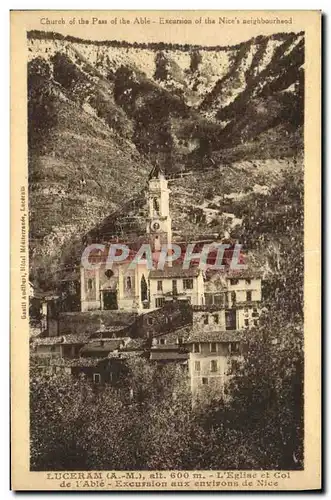 Cartes postales Luceram L eglise et col de l Abbe Excursion aux environs de Nice