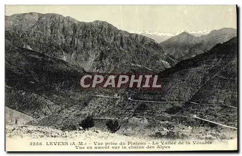 Ansichtskarte AK Levens Vue Prise du Plateau La Vallee de la Vesubie Vue en amont sur la chaine des Alpes