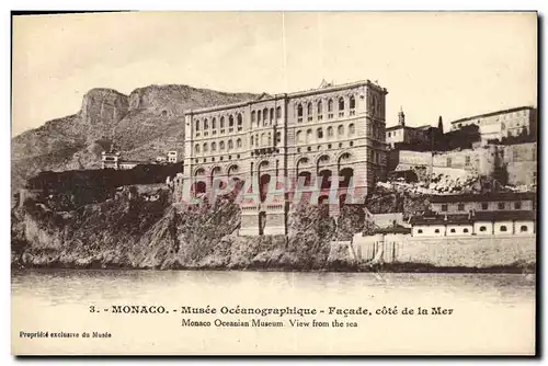 Cartes postales Monaco Musee Oceanographique Facade Cote de la Mer