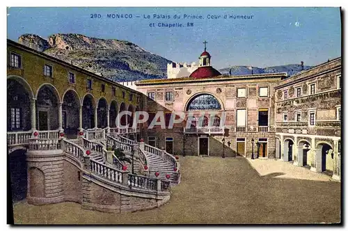 Cartes postales Monaco Le Palais du Prince Cour d Honneur et Chapelle