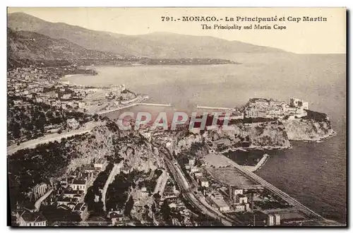 Ansichtskarte AK Monaco La Principaute et Cap Martin