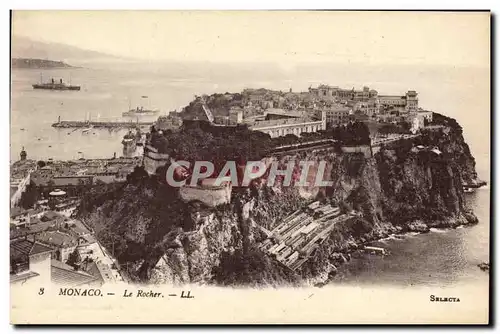 Cartes postales Monaco Les Jardins Exotiques Le Rocher Bateau