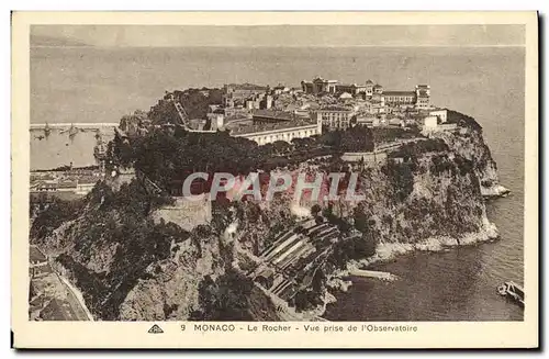 Cartes postales Monaco Le Rocher Vue Prise de L Observatoire