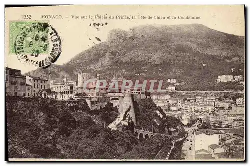 Cartes postales Monaco Vue sur le Palais du Prince le Tete de Chien et la Condamine