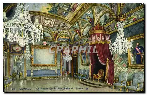 Cartes postales Monaco Le Palais du Prince Salle du Trone