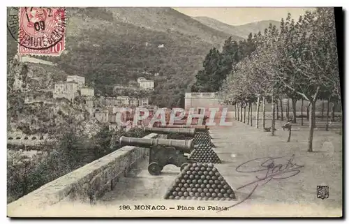 Cartes postales Monaco Place du Palais Canons