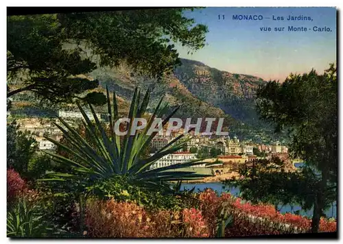 Cartes postales Monaco Le Jardins Vue Sur Monte Carlo