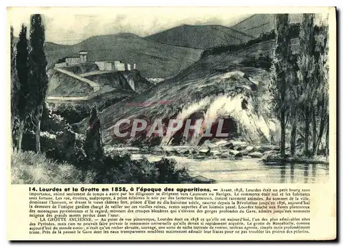 Ansichtskarte AK Lourdes et la Grotte en 1858 a l epoque des apparitions