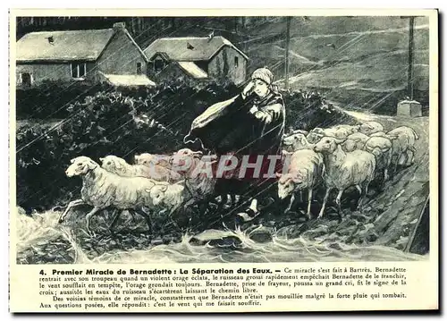 Cartes postales Bernadette Premier Miracle de Bernadette La Separation des Eaux Lourdes