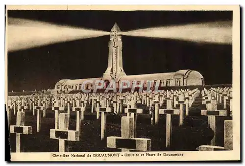 Cartes postales Cimetiere nationale de Douaumont Ossuaire et phare