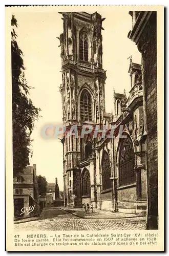 Ansichtskarte AK Nevers La Tour de la Cathedrale Saint Cyr