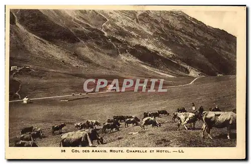 Cartes postales Col des Aravis Route Chapelle et Hotel Vaches