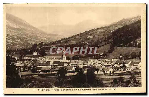 Cartes postales Thones Vue Generale et la Chaine des Aravis