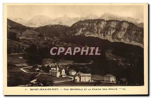 Cartes postales Saint Jean de Sixt Vue Generale et la Chaine des Aravis