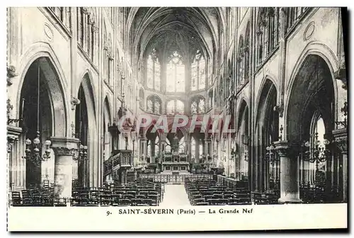 Cartes postales Paris Saint Severin La Grande Nef