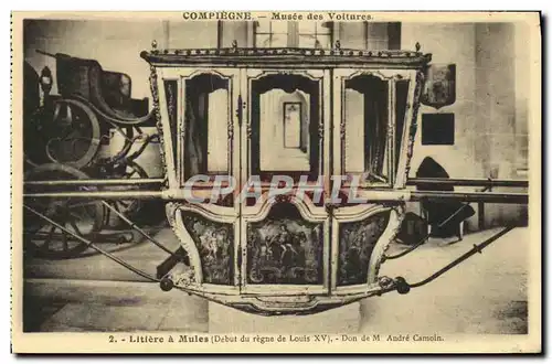 Cartes postales Litiere a Mules Compiegne Musee des voitures