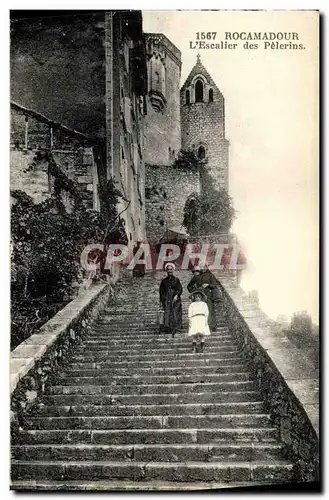 Cartes postales Rocamadour L Escalier des Pelerins animee