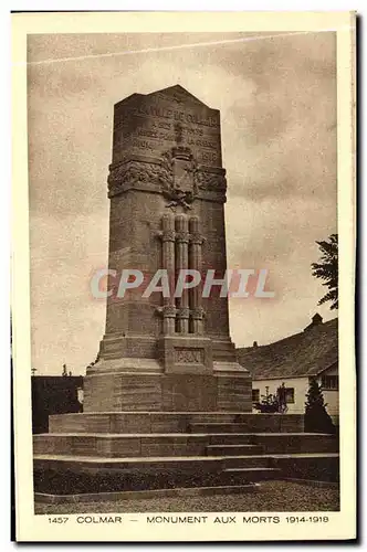 Cartes postales Colmar Monument Aux Morts