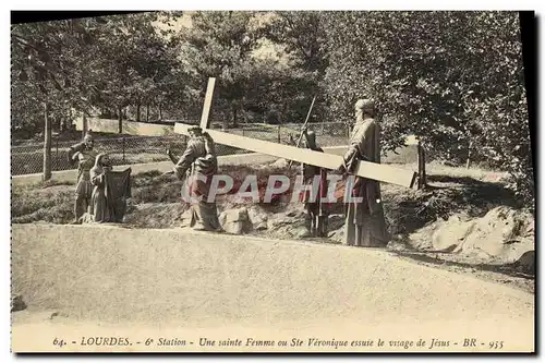 Cartes postales Lourdes Station Une Sainte Fermme ou Ste Veronique essuie le visage de Jesus