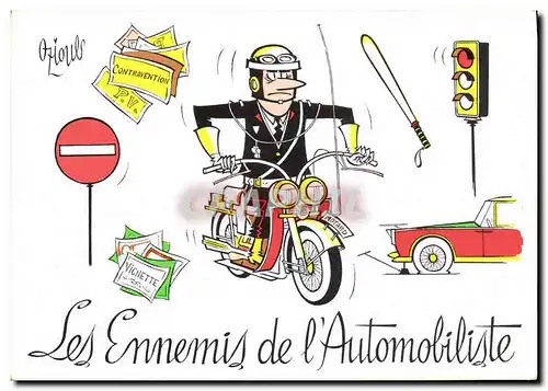 Cartes postales moderne Les Ennemis de l Automobiliste Moto Policier Gendarme