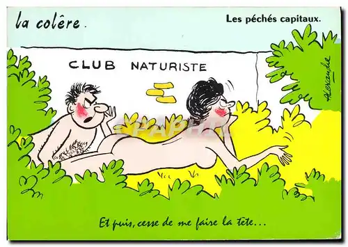 Cartes postales moderne Club Naturiste Les peches capitaux La colere