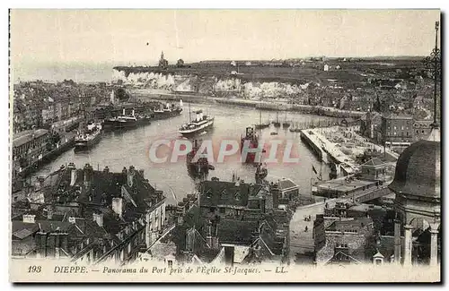 Ansichtskarte AK Dieppe Panorama du Port pris de l Eglise St Jacques Bateaux