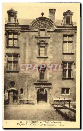 Cartes postales Bourges Hotel Lallemant Facade Est