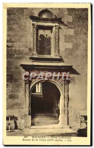 Cartes postales Bourges Hotel Lallemant Entree de la Voute