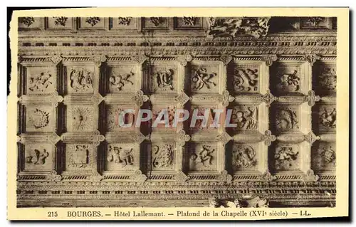 Cartes postales Bourges Hotel Lallemant Platond de la Chapelle