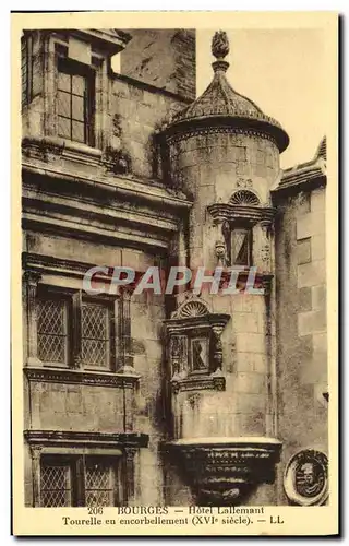 Cartes postales Bourges Hotel Lallemant Tourelle en encorbellement XVl e siecle