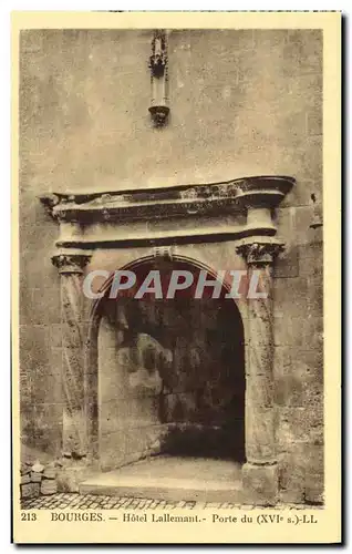 Cartes postales Bourges Hotel Lallemant Porte du XVl e s