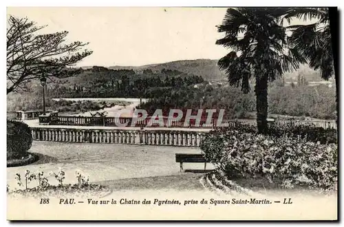 Ansichtskarte AK Pau Vue sur la Chaine des Pyrenees prise du Square Saint Martin