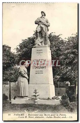 Ansichtskarte AK Parame Monument aux Morts pour la Patrie Militaria