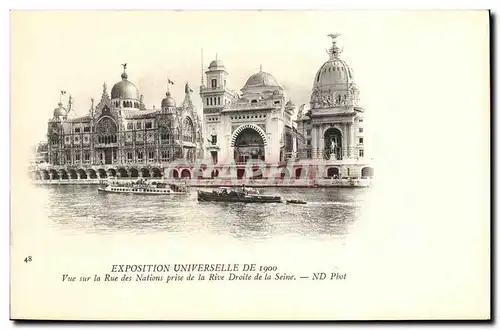 Cartes postales Exposition Universelle de 1900 Vue sur la Rue des Nations prise de la Rive Droite de la Seine