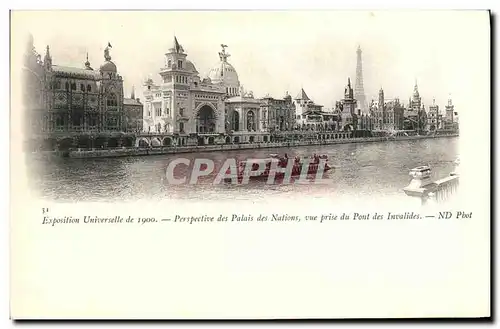 Cartes postales Exposition Universelle de 1900 Perspective des Palais de Nations vue prise du Pont des Invalides