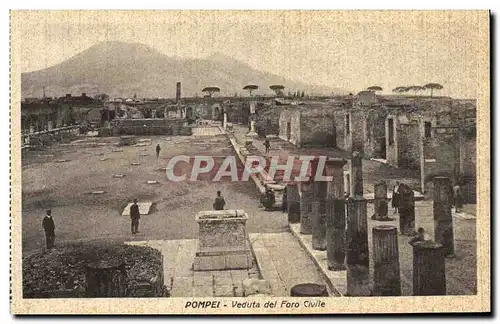 Ansichtskarte AK Pompei Veduta del Foro Civile Volcan