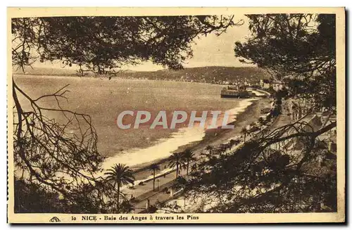 Cartes postales Nice Bais Des Anges a travers les pins