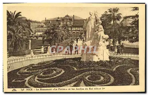 Ansichtskarte AK Nice Le Monument La Poesie et les Jardins du Roi Albert 1er