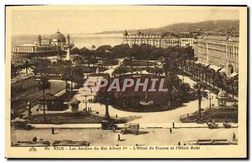 Ansichtskarte AK Nice Les Jardins du Roi Albert 1er L Hotel de France et l hotel Ruhl