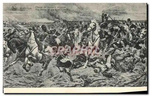 Cartes postales Waterloo Charge de cavalerie anglaise Militaria