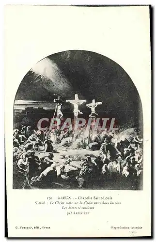 Ansichtskarte AK Dreux Chapelle Saint Louis Vitrail le Christ mort sur la croix entre deux larrons