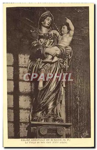 Cartes postales St Savin L Eglise Abbatiale La Vierge en Bois Dore