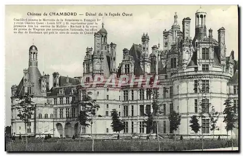 Ansichtskarte AK Chateau de Chambord Detail de la Facade Ouest