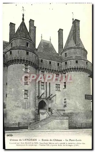 Cartes postales Chateau de Langeais Entree du Chateau Le Pont Levis