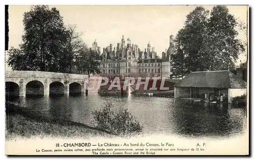 Ansichtskarte AK Chateau de Chambord Au Bord du Cosson le Pont