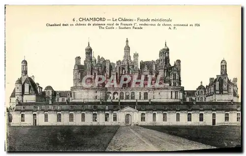 Ansichtskarte AK Chateau de Chambord Facade Meridionale