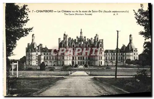 Cartes postales Chateau de Chambord Vu de la Route de Saint Die