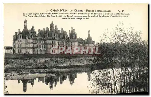 Cartes postales Chateau de Chambord Facade Septentrionale